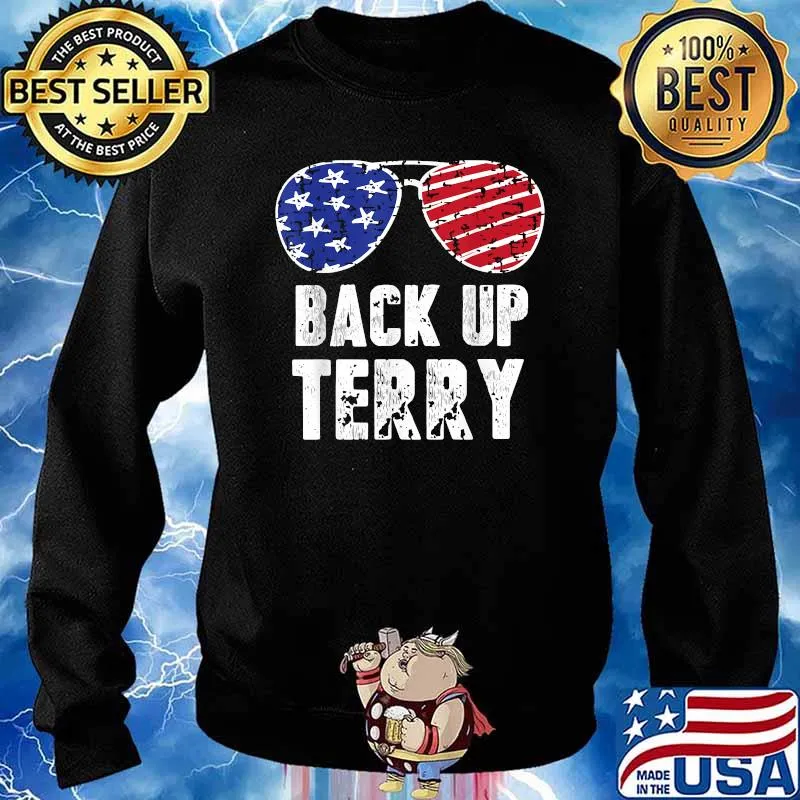 Back Up Terry 4th of July Sunglasses USA American Flag T-Shirt Sweater