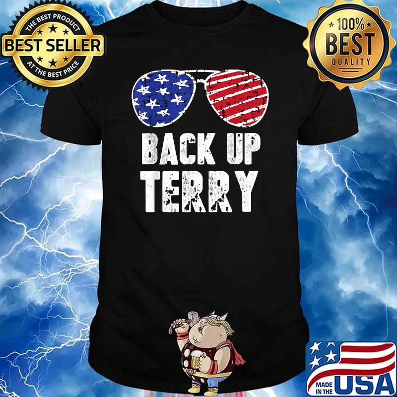 Back Up Terry 4th of July Sunglasses USA American Flag T-Shirt