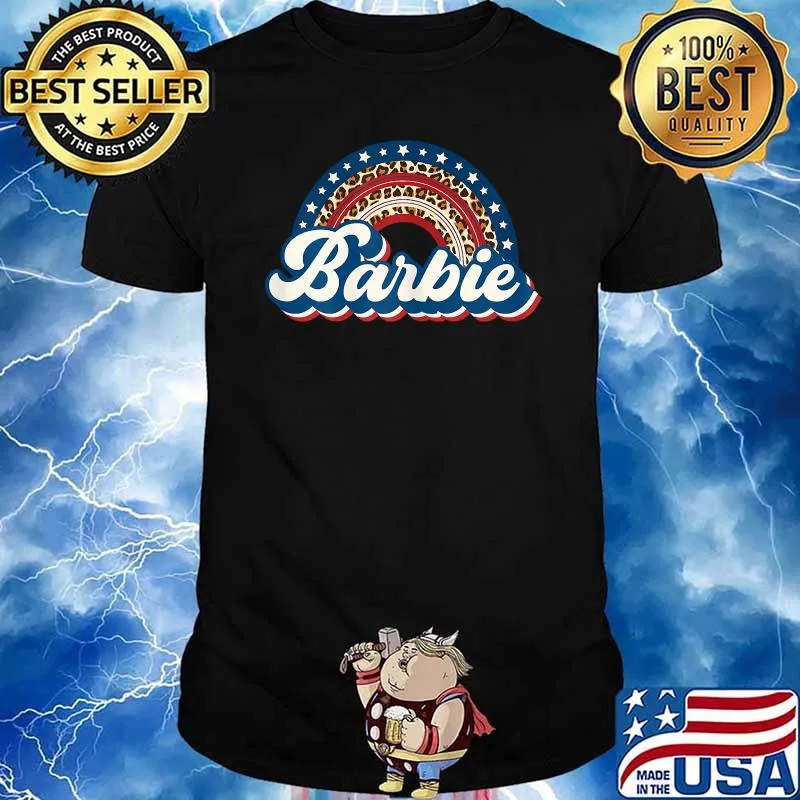 Barbie American Pride 4th Of July Rainbow Leopard T-Shirt