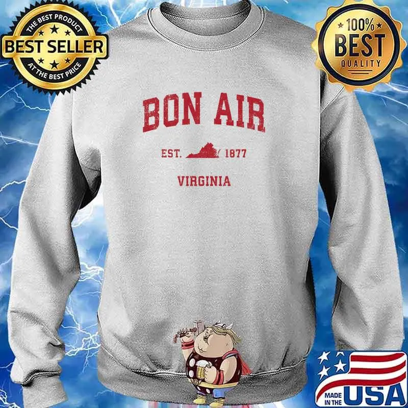 Bon Air Virginia VA Vintage Sports Design Red Print Long Sleeve T-Shirt Sweater