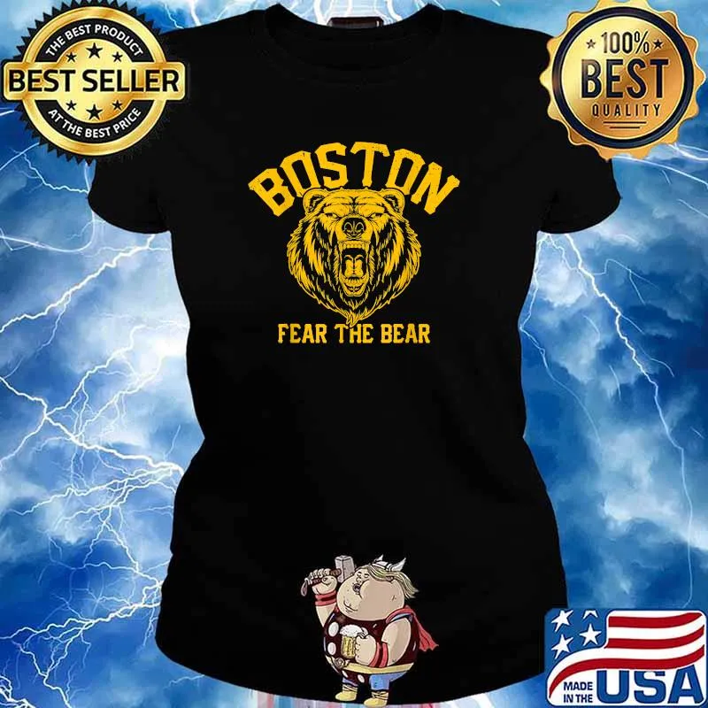 Boston Fear The Bear Hockey T-Shirt Ladies tee