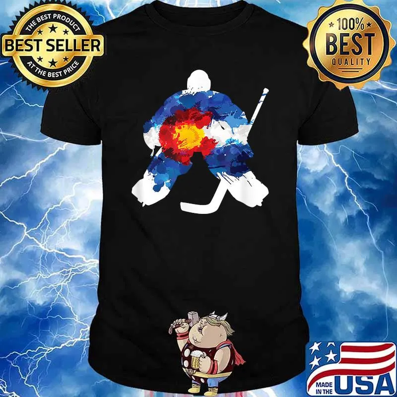 Colorado Hockey Goalie Watercolor T-Shirt