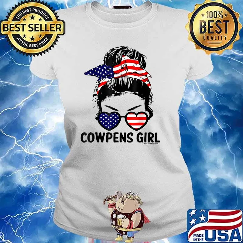 Cowpens Girl SC South Carolina American Flag T-Shirt Ladies tee