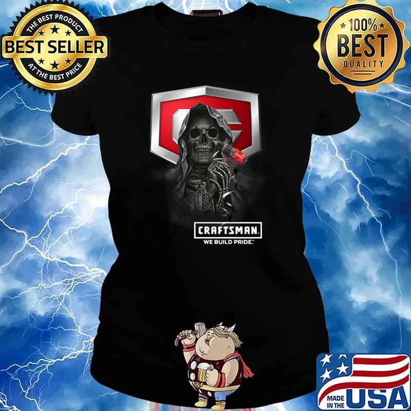 Craftsman We Build Pride Skull Shirt Ladies tee