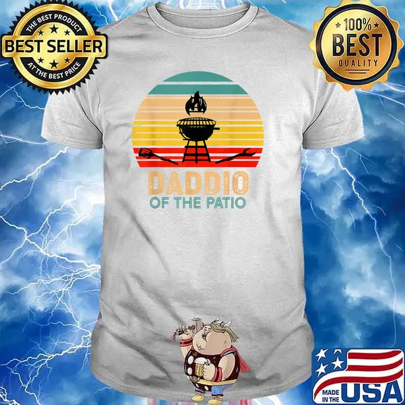 Daddio Of The Patio BBQ Grill Barbecue Father's Day Vintage T-Shirt
