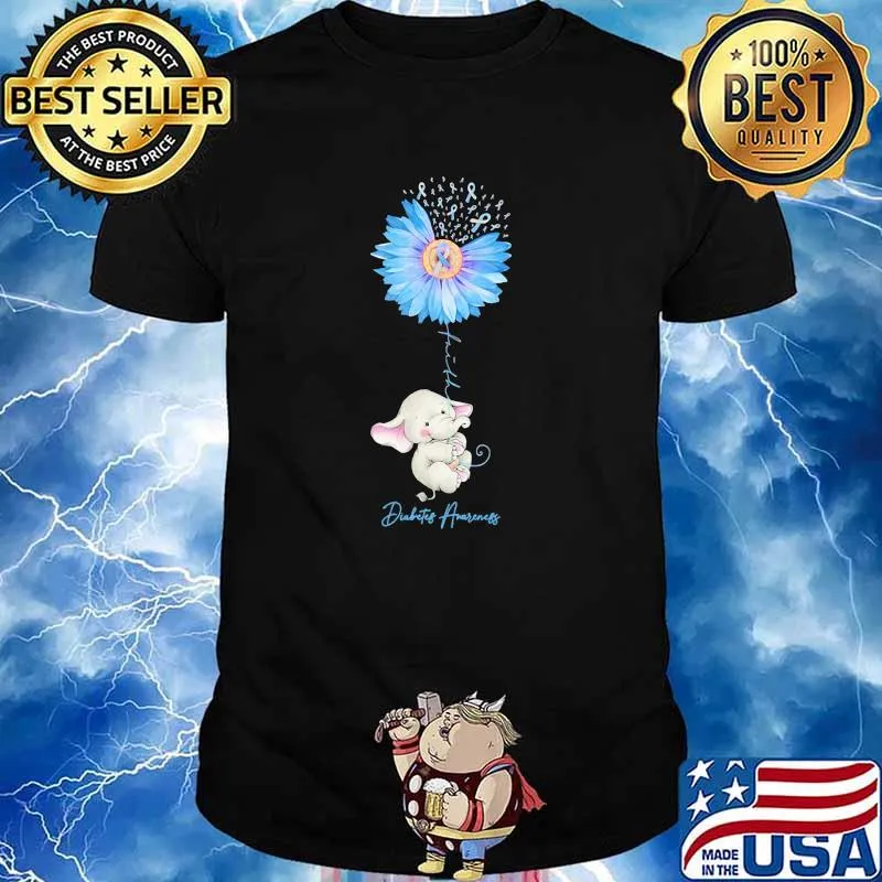 Diabetes awareness elephant flower shirt