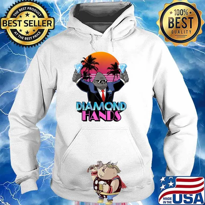 Diamond Hands Wall Street Ape Vintage Sunset T-Shirt Hoodie