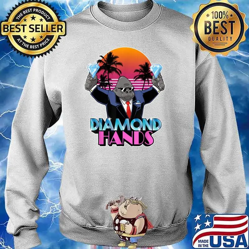 Diamond Hands Wall Street Ape Vintage Sunset T-Shirt Sweater