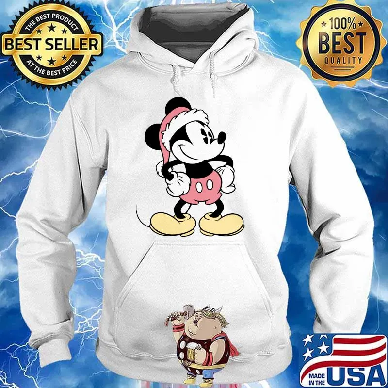 Disney Santa Mickey Mouse Holiday Shirt Hoodie