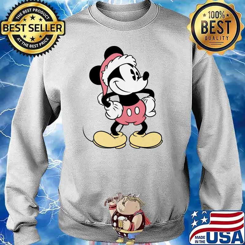 Disney Santa Mickey Mouse Holiday Shirt Sweater