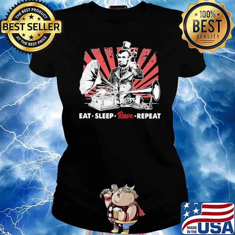 DJ lincol eat sleep rave repeat Shirt Ladies tee