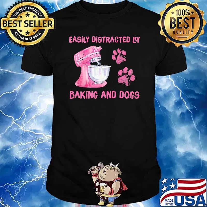 Easily distracted by baking and dogs hologram shirt