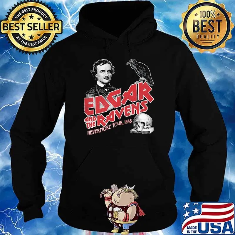Edgar and the ravens never more tour skull Hoodie