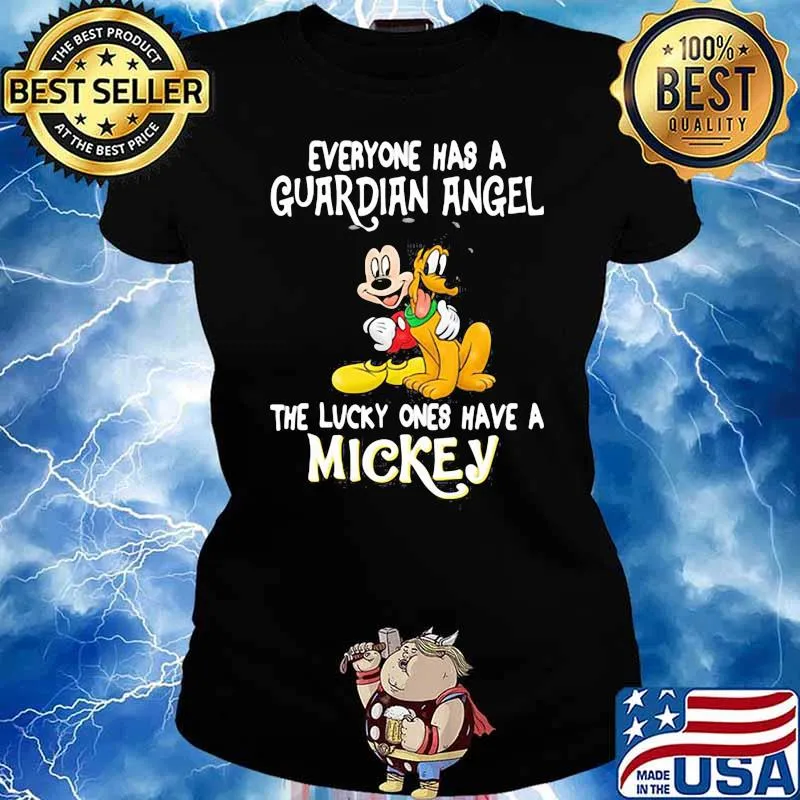 Everyone Has A Guardian Angel The Lucky Ones Have a Mickey And Dog Shirt Ladies tee