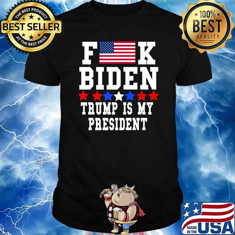 F American Flag K Biden Trump is my president stars T-Shirt
