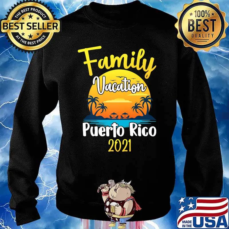 Family Vacation 2021 Puerto Rico Sunset T-Shirt Sweater