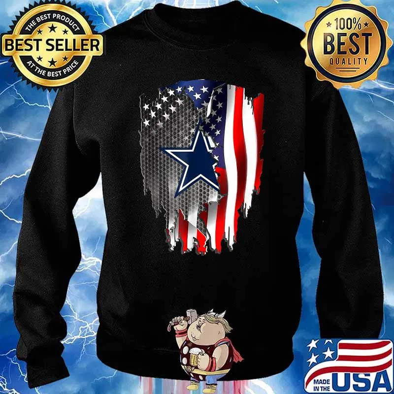 Father's day Dallas Cowboy Flag football USA Flag T-Shirt Sweater
