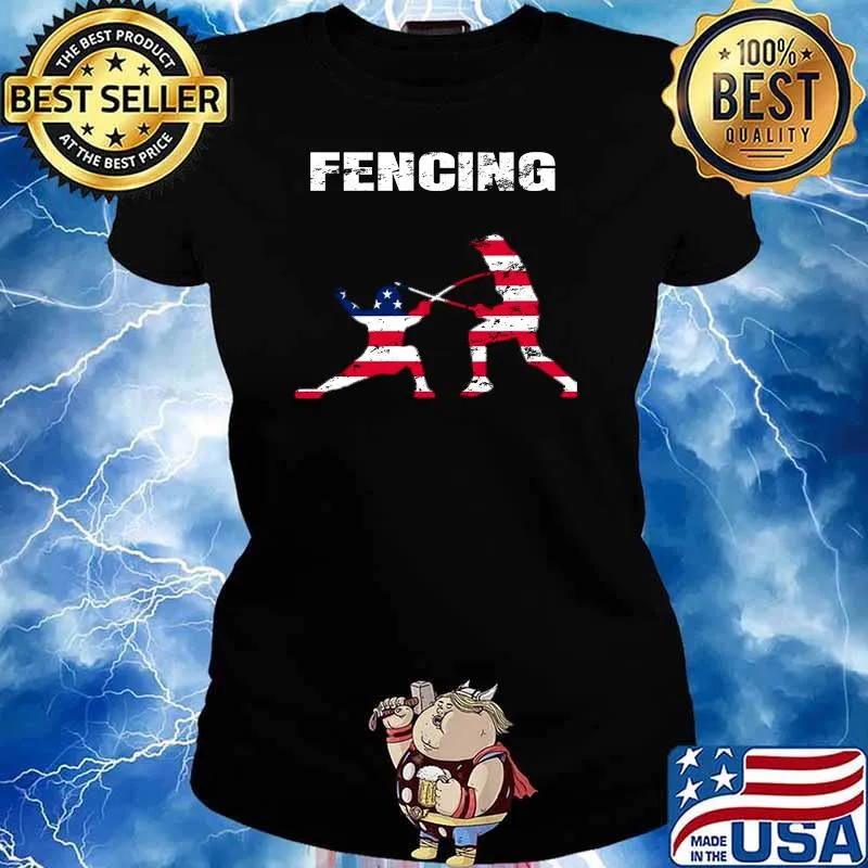 Fencing USA 2021 Flag Tokyo T-Shirt Ladies tee