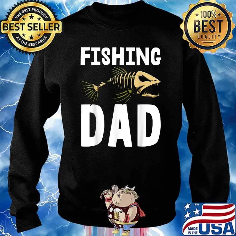 Fishing Dad Tee Shirts Skeleton FishT-Shirt Sweater
