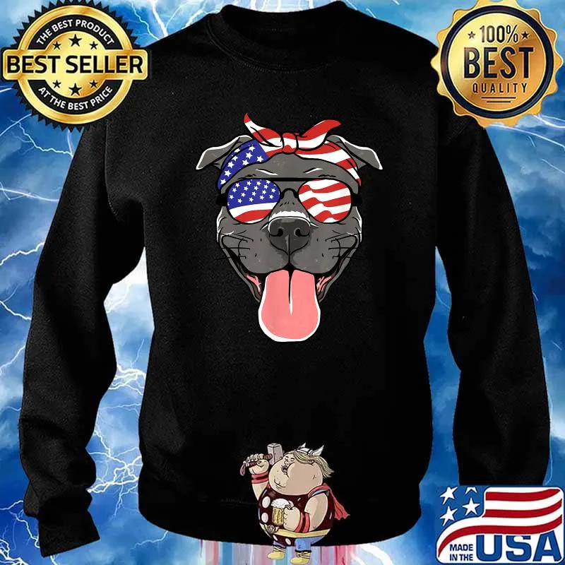 Fourth of July Dog Lovers Patriotic Pup T-Shirt Sweater
