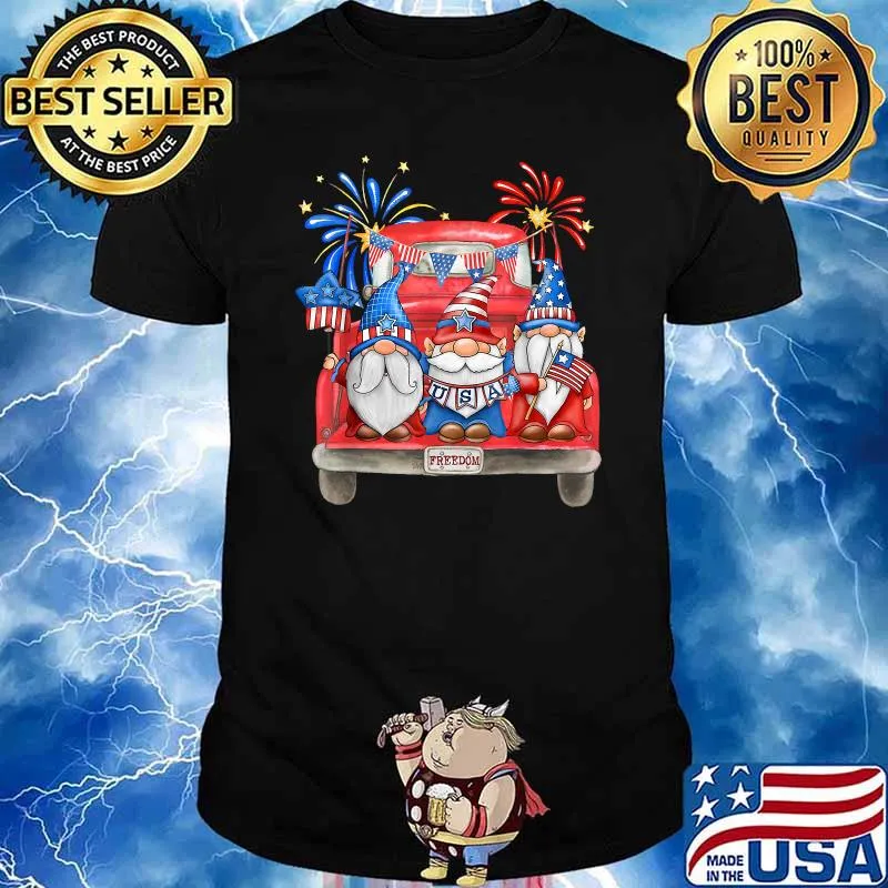 Freedom American Gnomes Car 4th of july independence firework T-Shirt