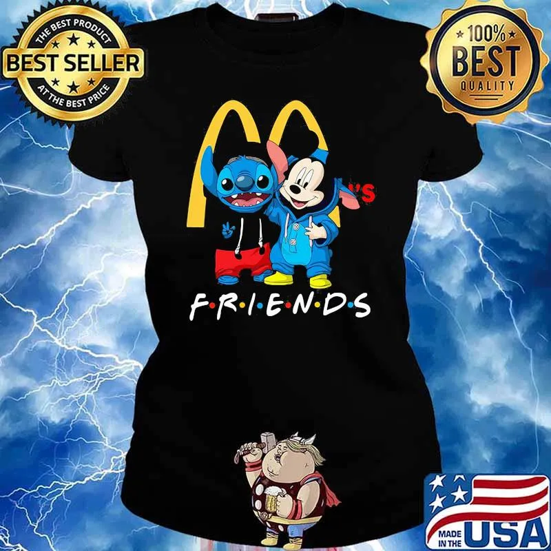 Friends Mcdonalds mickey and stitch Ladies tee