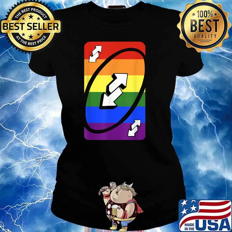 Gay Pride Uno Card T-Shirt Ladies tee