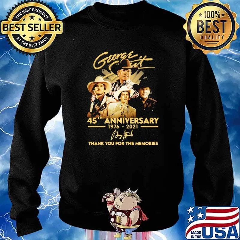 George Strait 45th anniversary 1976 2021 thank you for the memories signature Sweater
