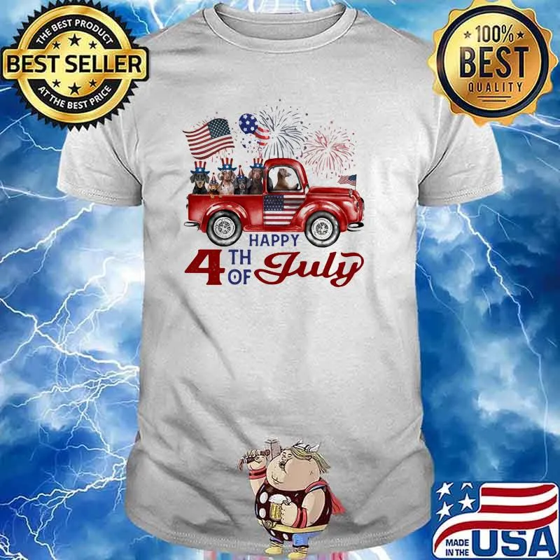 happy 4th of july dachshund American Flag Shirt