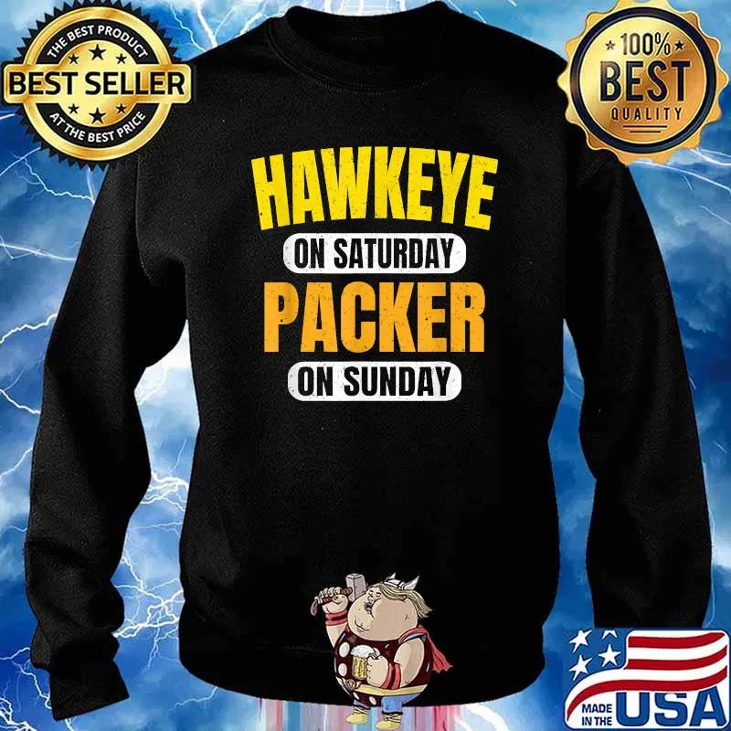 Hawkeye on Saturday Packer on Sunday T-Shirt Sweater