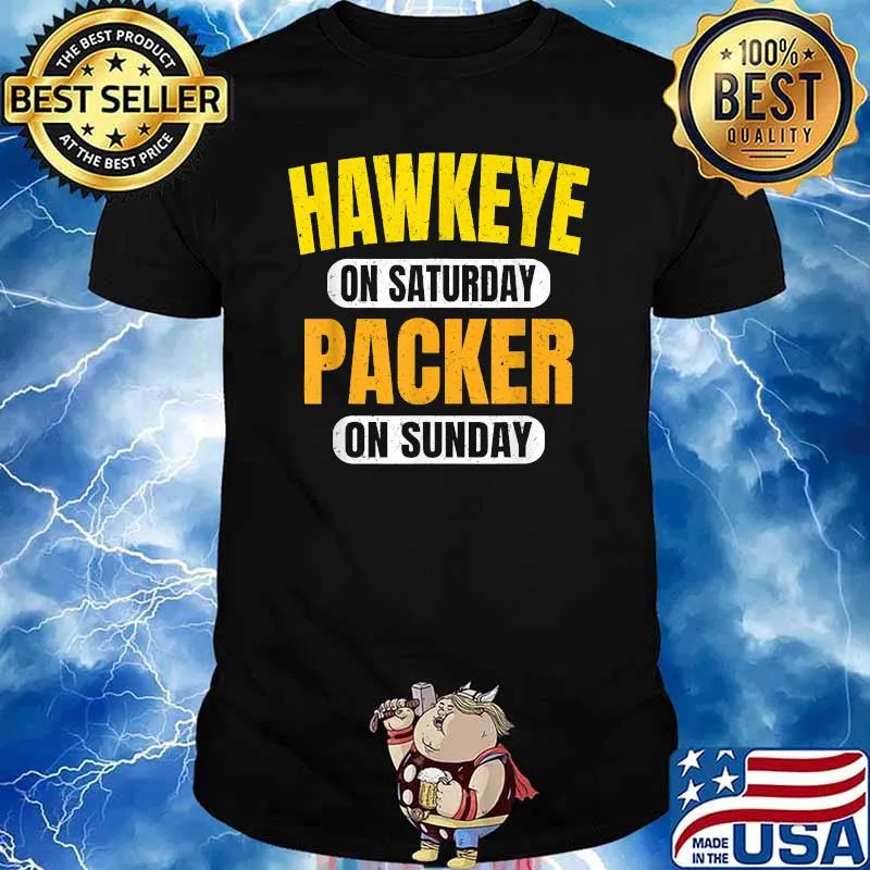 Hawkeye on Saturday Packer on Sunday T-Shirt