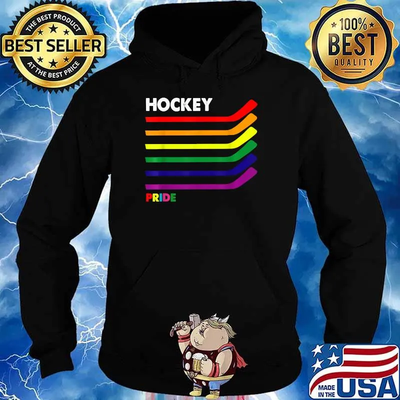 Hockey Pride Month LGBT Gay Transgender Flag Ice Sticks T-Shirt Hoodie