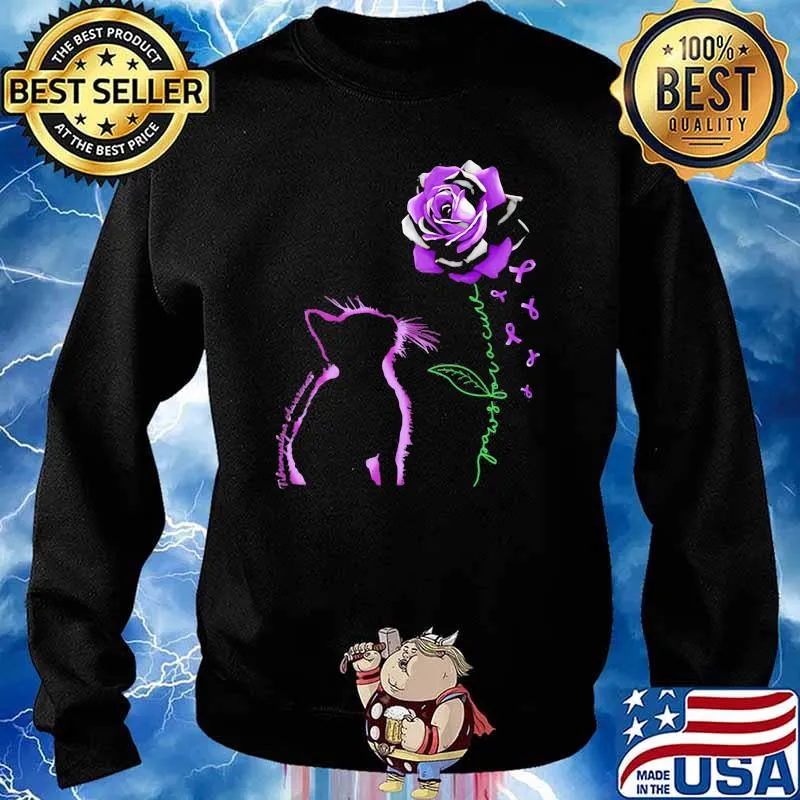 Hope For A Cure Cat And Rose Shirt Sweater