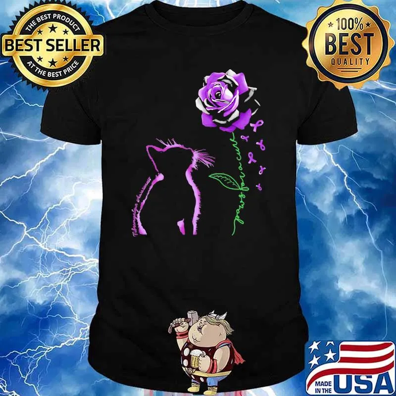 Hope For A Cure Cat And Rose Shirt