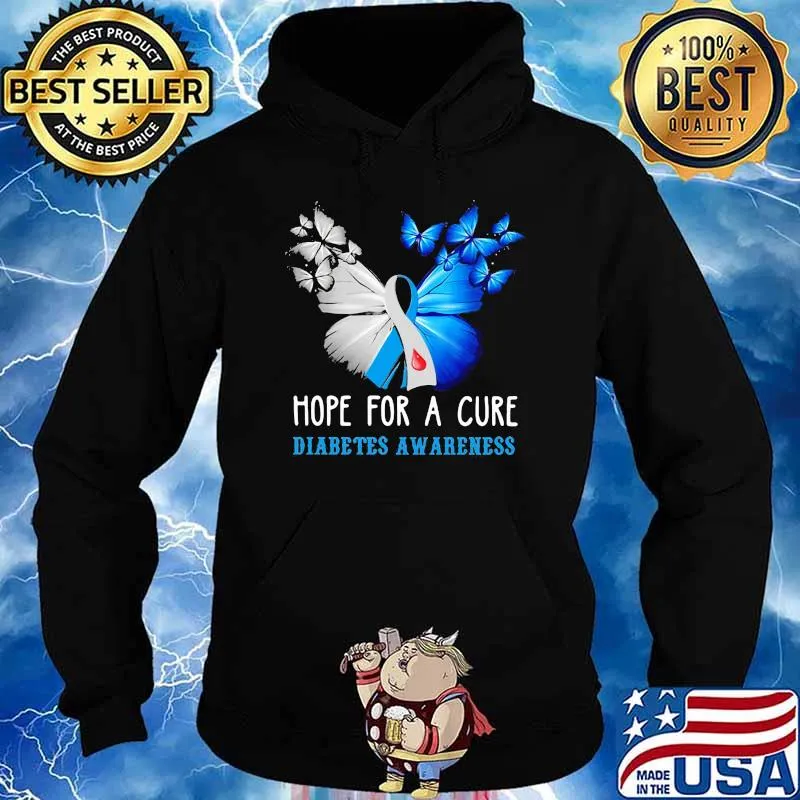 Hope for a cure diabetes awareness butterflies s Hoodie