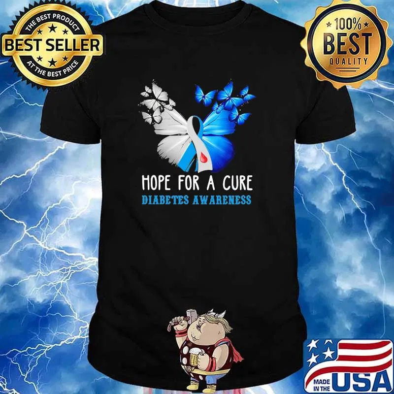 Hope for a cure diabetes awareness butterflies shirt