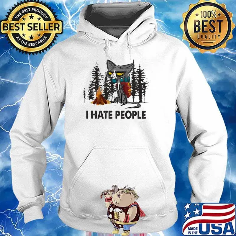 I Hate People Cat Hiking Shirt Hoodie