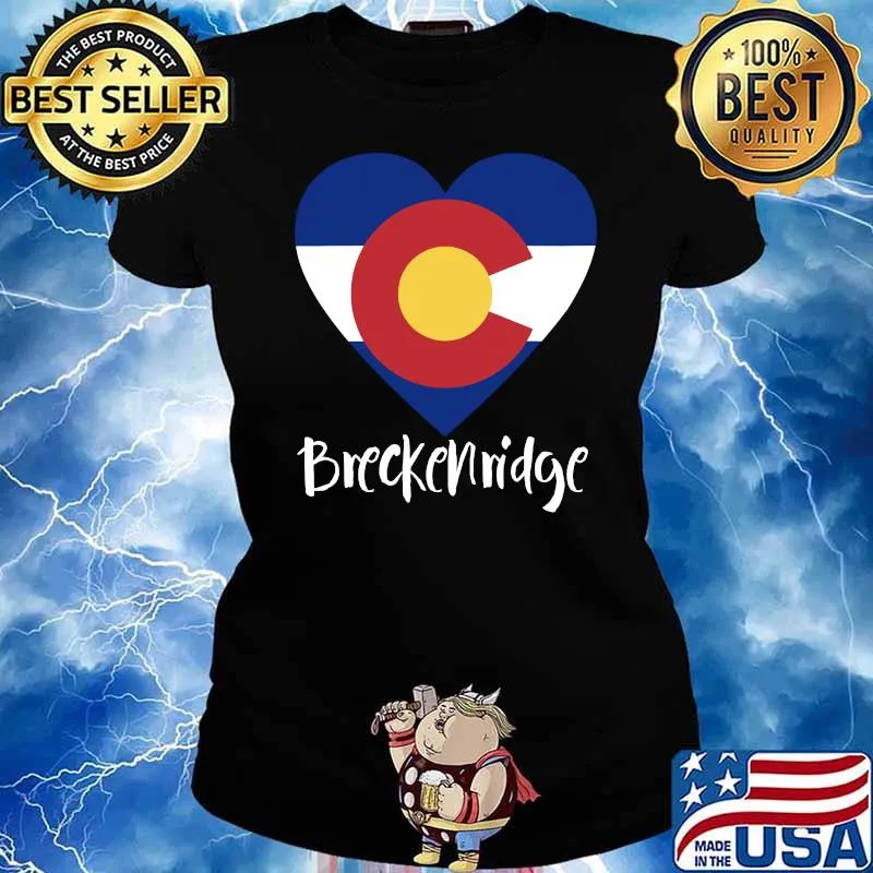 I Love Breckenridge Colorado Flag Heart Rocky Mountains Shirt Ladies tee