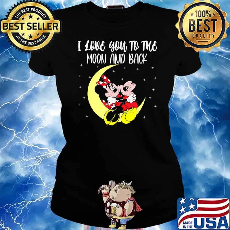 I love you to the moon and back mickey and minnie Ladies tee