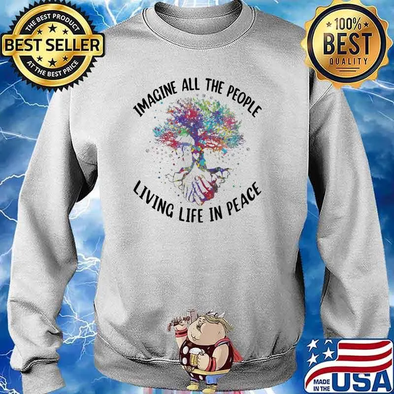 Imagine all the people living life in peace watercolor Sweater