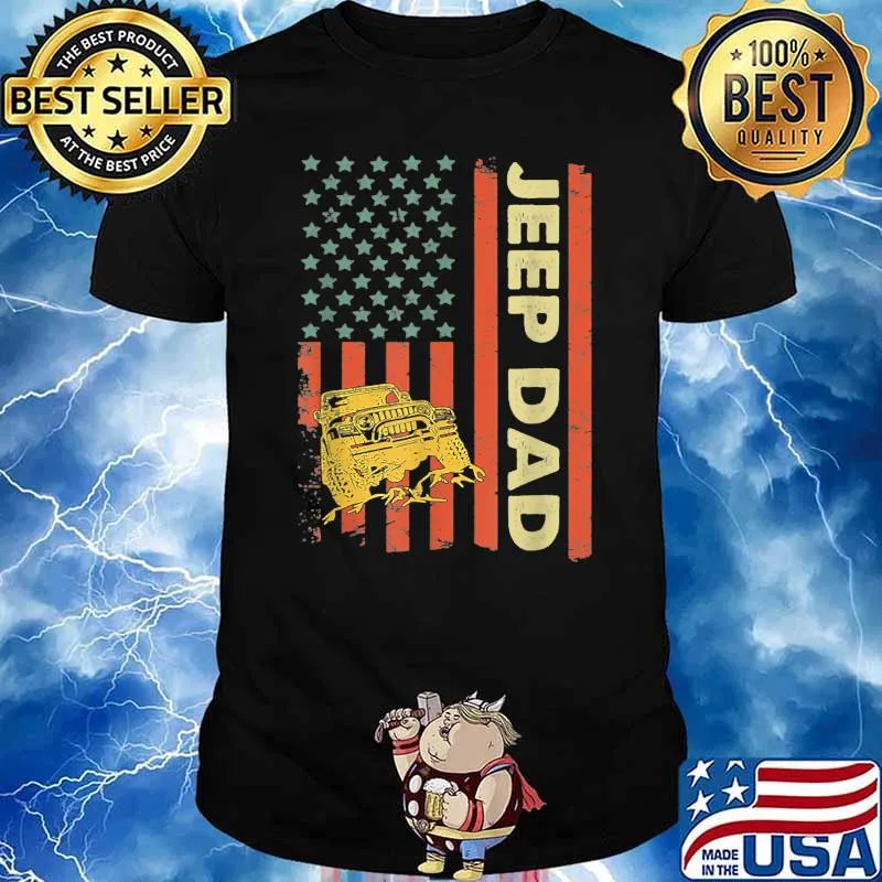 Je.ep Dad American Flag Father's Day 4th of July T-Shirt