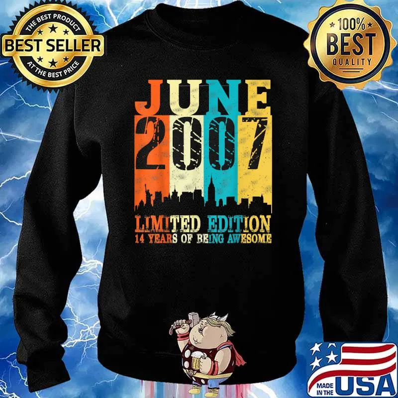 June 2007 Limited edition 14 years of being awesome vintage 14th Birthday T-Shirt Sweater