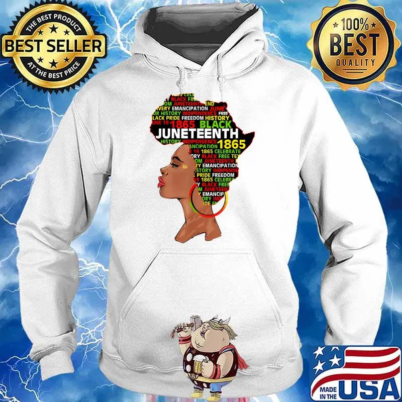Juneteenth Heart Black History Afro American Women T-Shirt Hoodie