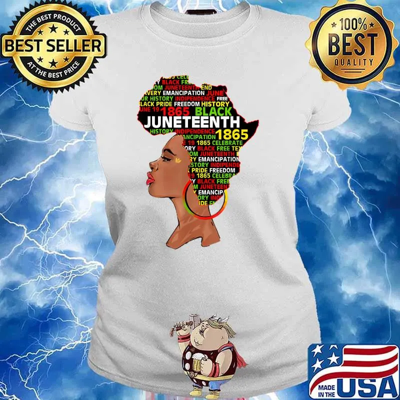 Juneteenth Heart Black History Afro American Women T-Shirt Ladies tee