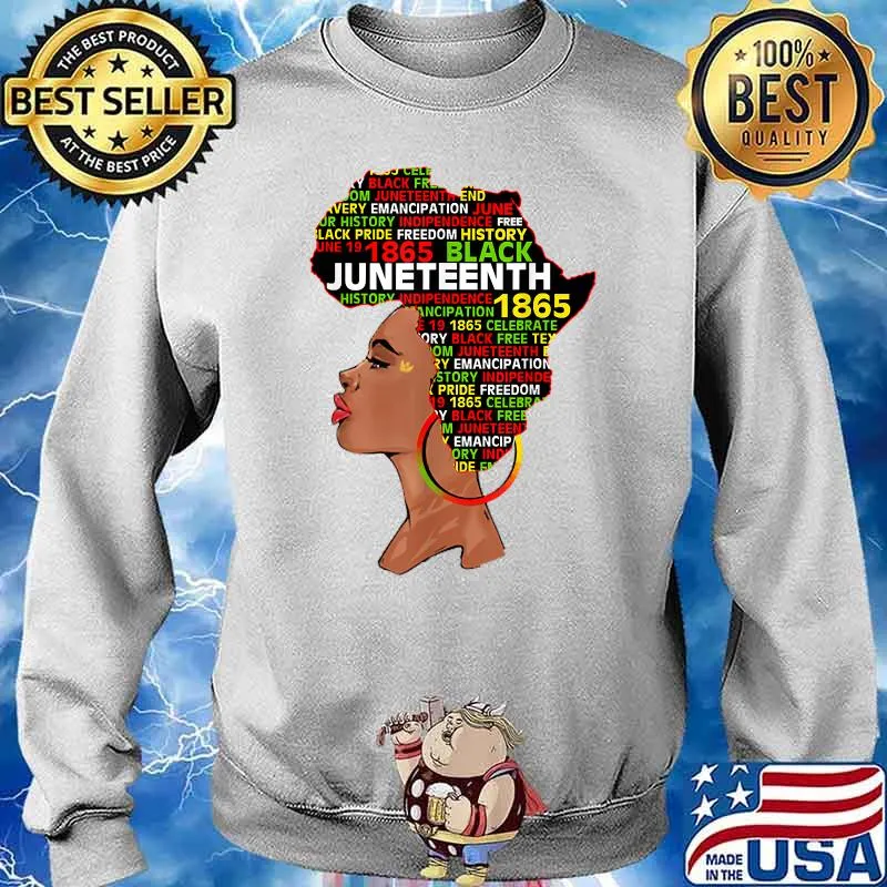 Juneteenth Heart Black History Afro American Women T-Shirt Sweater