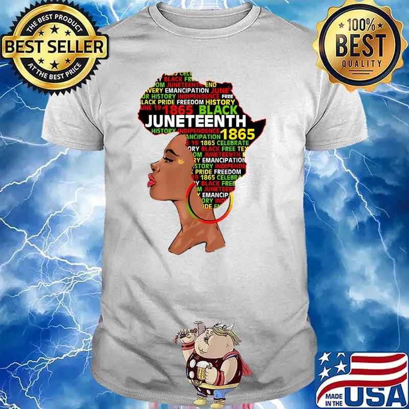 Juneteenth Heart Black History Afro American Women T-Shirt
