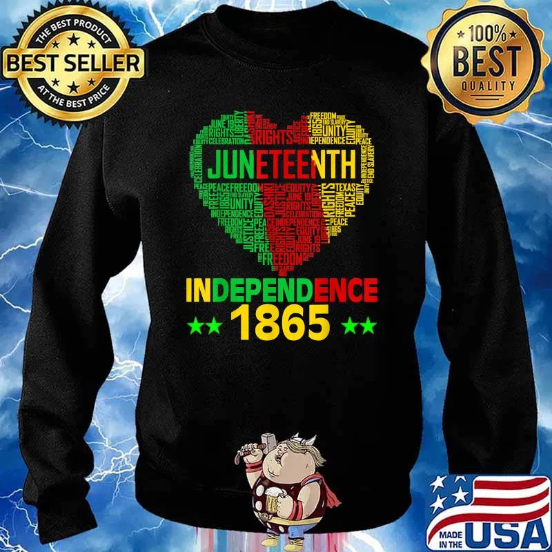 Juneteenth Independence 1865 Heart Black History Afro American Shirt Sweater