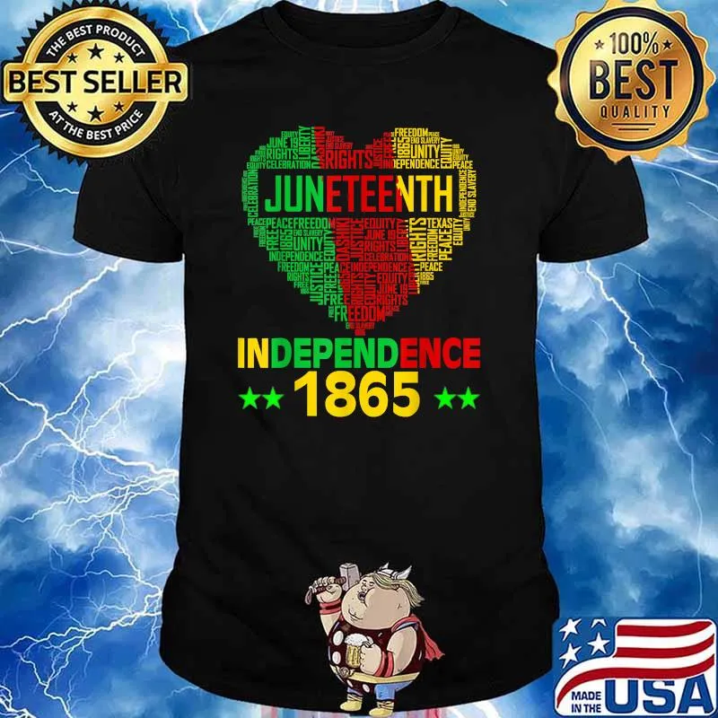 Juneteenth Independence 1865 Heart Black History Afro American Shirt