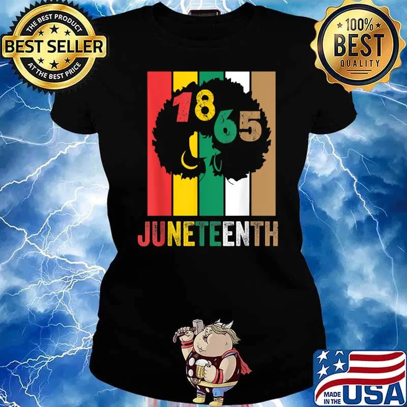 Juneteenth Melanin Black Women Natural Hair Afro T-Shirt Ladies tee