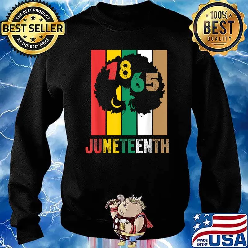Juneteenth Melanin Black Women Natural Hair Afro T-Shirt Sweater